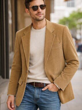 The Corduroy Collection Vintage 46L Camel Corduroy Jacket Sports Coat Blazer